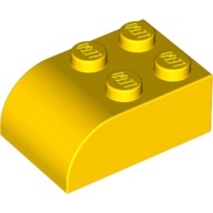 Lego kostka (kostička) 3x2 zakulacená nahoře, žlutá (621524)